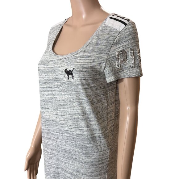PINK Victoria's Secret Grey T-shirt Size Large - Picture 2 of 3